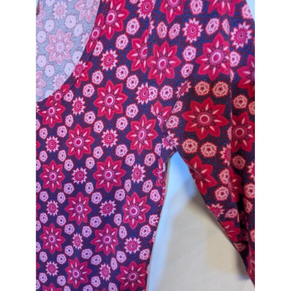 LuLaRoe Nicole XS Red & Pink Floral Geometric Dress With 3/4 Sleeves & Flowy Ski - Picture 2 of 4